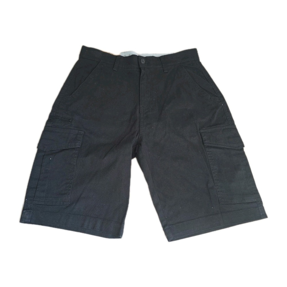 DENALI Men's Cotton Cargo Shorts Flex Waist Flat Front BLACK New Size 32